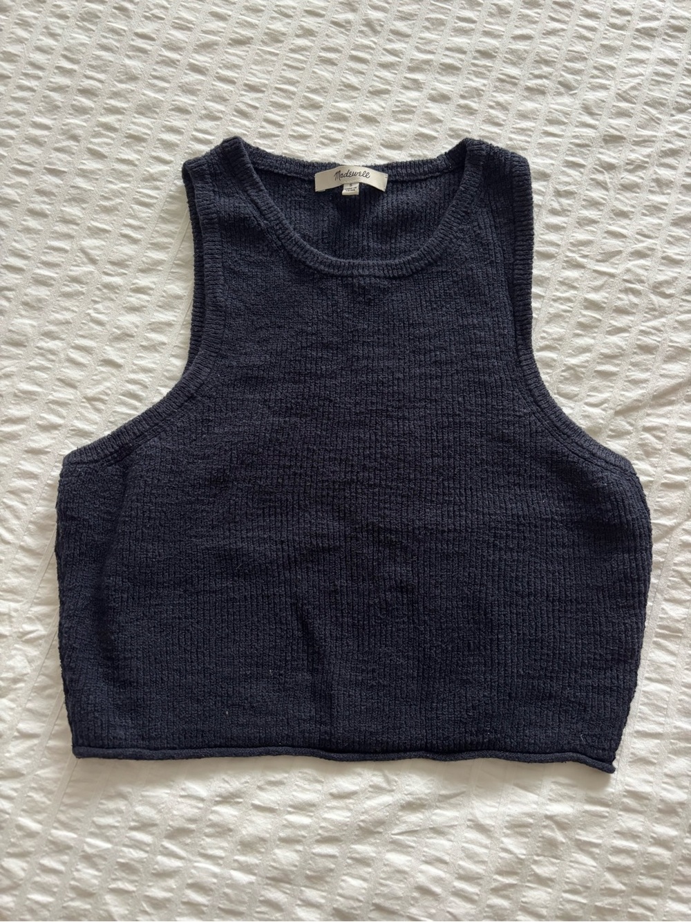Madewell Dark Navy Knit Cropped Tank